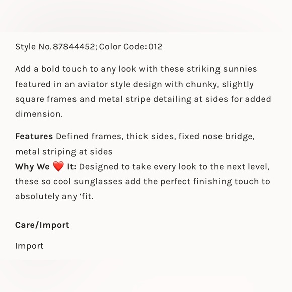 ▪️NWT Head Hunk Aviator Sunglasses in Dairy Girl - Picture 5 of 7